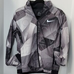 Nike Black Geometric Running Jacket